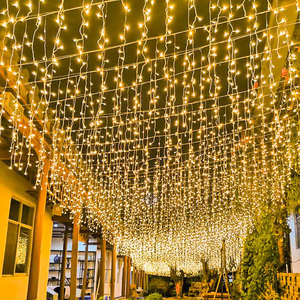 LED满天星瀑布冰条灯太阳能户外装饰商场防水婚庆新年亮化工程