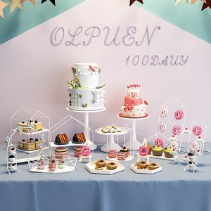 生日宴会蛋糕台布置