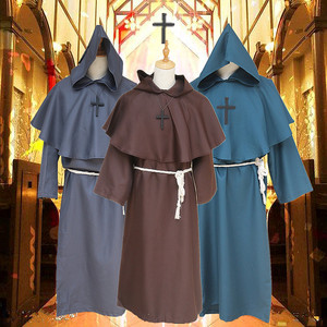 出租万圣节中世纪僧侣服修士袍巫师牧师基督徒教父神父演出服装
