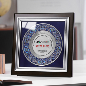 金属奖盘木质奖牌定制授权牌感谢捐赠企业公司合作伙伴退休纪念品