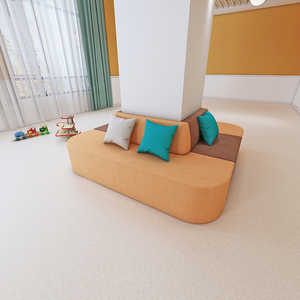 早教中心培训机构大厅休息区商场家长等候处带靠背包柱子卡座沙发