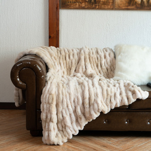 毛毯加厚冬仿兔毛皮草毯北欧轻奢沙发毯床尾毯空调毯办公室午睡毯