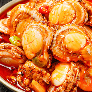 盛宴海鲜麻辣扇贝肉去壳盒装零食麻辣味即食熟食海鲜小吃