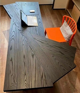 意大利设计师实木电脑桌工作写字台异形书桌扇形办公桌0人付款1530