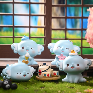 大象迷你摆件汽车装饰品精致ins可爱小象公仔车载办公室桌面女生