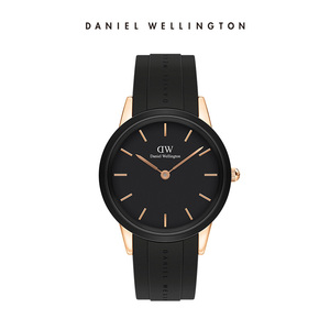 dw手表男士小黑胶潮流运动黑色10atm防水表大表盘40mm旗舰店官网