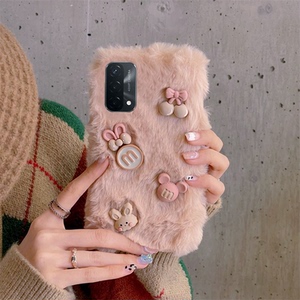 毛绒款立体小熊oppoa93手机壳a83可爱a73少女a79樱桃a83兔子a1秋冬a72