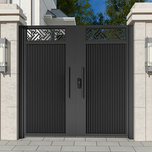 铁艺庭院大门铝合金户外别墅双开大门家用不锈钢对开门乡村院子门