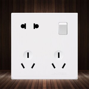 一斜孔孔插座孔六三孔八双5开带二三型暗面板86五装孔孔插6开关