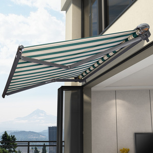 电动阳台伸缩遮雨棚家用遮阳棚伸缩式雨棚院子户外防雨折叠遮阳蓬