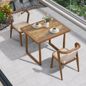 阳台茶桌椅组合三件套小户型简约现代小茶桌轻奢创意阳台休闲桌椅