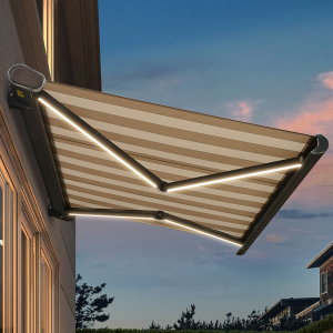 遮阳棚伸缩式雨棚阳台铝合金户外停车棚遮阳蓬电动折叠伸缩遮雨棚