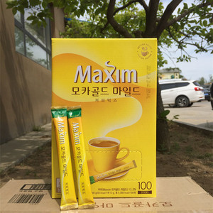 麦馨咖啡粉Maxim三合一摩卡速溶100条礼盒装韩国进口黄盒麦馨咖啡