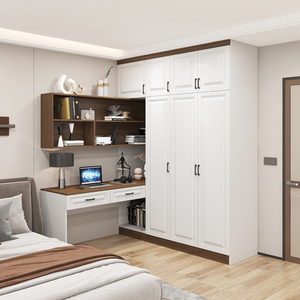 衣柜书桌一体组合转角电脑桌书柜儿童角落卧室家用拐角学习桌实木