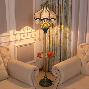 美式落地灯客厅沙发旁边茶几装饰灯轻奢复古书房卧室床头立式台灯