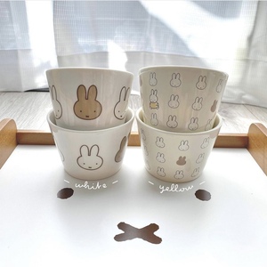 日单 可爱米飞兔陶瓷小碗 宽口牛奶咖啡杯子 早餐酸奶甜品沙拉碗