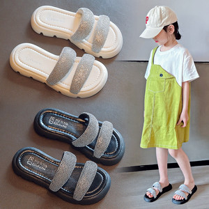 9夏季5户外凉拖鞋6童鞋7小女孩8女童沙滩水钻3-12岁4休闲一字拖10