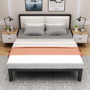 铁艺床双人床铁床现代简约铁架床加厚加固单人床高架床带软靠大床