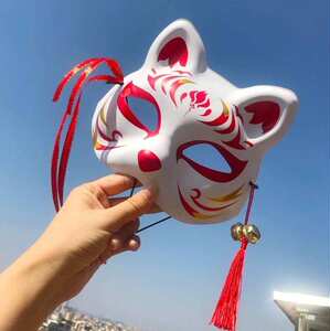 汉服配饰面具古风半脸半遮面小狐狸狐妖二次元动漫大人卡通款日