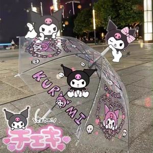 三丽鸥库洛米儿童雨伞透明长柄全自动女孩小学生一年级网红星黛露