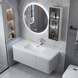 肤感一体盆浴室柜智能简约卫生间洗漱台洗手盆组合洗脸盆卫浴镜柜