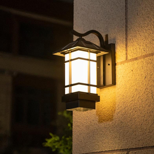 中式户外壁灯太阳能庭院围墙入户门口灯民宿客栈酒店别墅大门壁灯