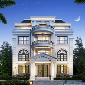 铭彰乡墅淘宝铭彰新中式别墅设计图纸农村自建房四层豪华大气全套