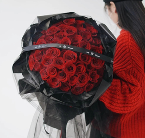 黑纱红玫瑰花束生日告白鲜花速递上海同城北京杭州苏州南京配送店