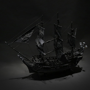 加勒比海盗船模型摆件黑珍珠号客厅酒吧装饰品摆设实木质仿真礼品