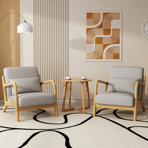 北欧单人小户型休闲客厅布艺组合现代简约双三人实木沙发椅子酒店