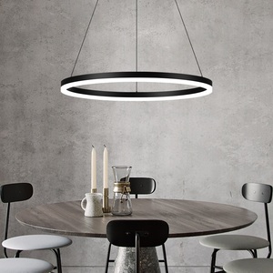 环形餐厅吊灯现代简约个性创意商业咖啡厅吊灯圆餐桌单头led吊灯