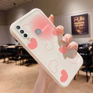 vivoy3s手机壳渐变爱心y5s镜头全包保护套vivoy7s网红简约ins风女款侧