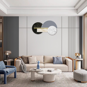 沙发背景墙壁纸新中式10d立体浮雕格栅条客厅影视墙布18d高端壁画