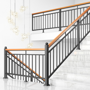 铁艺楼梯扶手栏杆实木高端别墅阳台护栏室内家用简约阁楼围栏装饰
