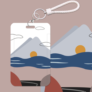 创意简约长河落日圆卡套 ins学生校园卡套少女公交食