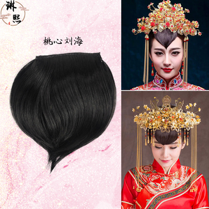 琳熙古装假发民国桃心刘海儿新娘秀禾心形头帘儿童舞蹈演出造型