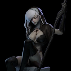 欲望修女性感美少女 3d可打印模型定制数据stl人物手办高精度素材