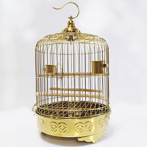 不锈钢小鸟笼百灵画眉文鸟虎皮牡丹鹦鹉小型圆形鸟笼子小号遛鸟笼