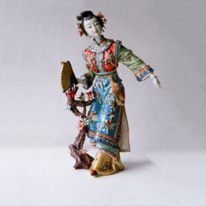 石湾公仔陶瓷摆件林乃河大师精品仕女金陵十二钗黛玉宝钗玄关送礼