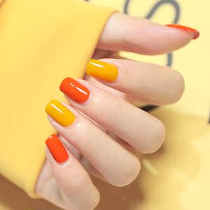 橙色指甲油酒红款女无味温变免烤渐变色美甲显白免考夏天学生豆沙