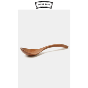 fishs eddy 汤匙2021新款木质精致家用弯柄粥勺小调羹汤勺 950855