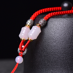 挂观音玉坠的吊坠挂绳玉佩挂脖绳子红绳项链玉石黑色挂件绳男女款