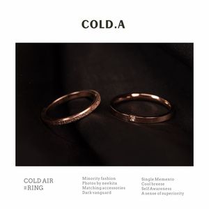 【COLD.A】誓约/玫瑰金钛钢戒指不掉色男女情侣对戒小众设计尾戒