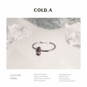 【COLD.A】鸢尾香/宝石轻奢小众设计戒指女精致纯银冷淡风尾戒男