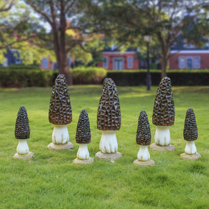室外仿真羊肚菌雕塑草坪装饰种植物基地景观幼儿园玻璃钢蘑菇摆件