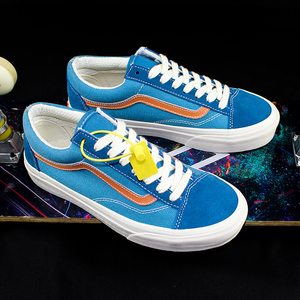 联名隆万斯style36蓝色帆布鞋男鞋复古拼色海军蓝低帮板鞋女正品