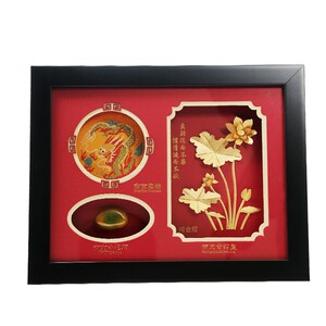 南京特产云锦 雨花石金箔金陵三宝特色工艺品送老外礼物出国礼品