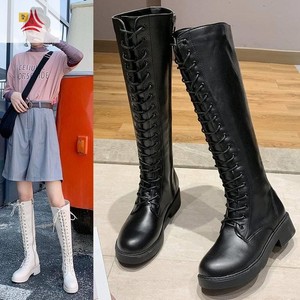 长靴子女绑鞋带款