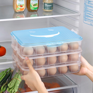 鸡蛋收纳盒家用冰箱食品级保鲜盒专用鸡蛋冷冻盒塑料盒子多层托盘