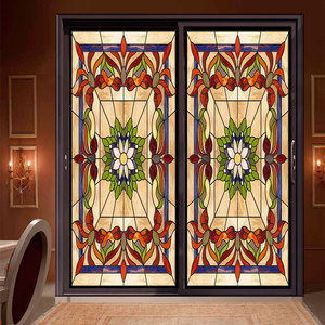 美式复古玻璃窗花贴膜静电磨砂无胶自带窗户卫生间厨房阳台移门纸